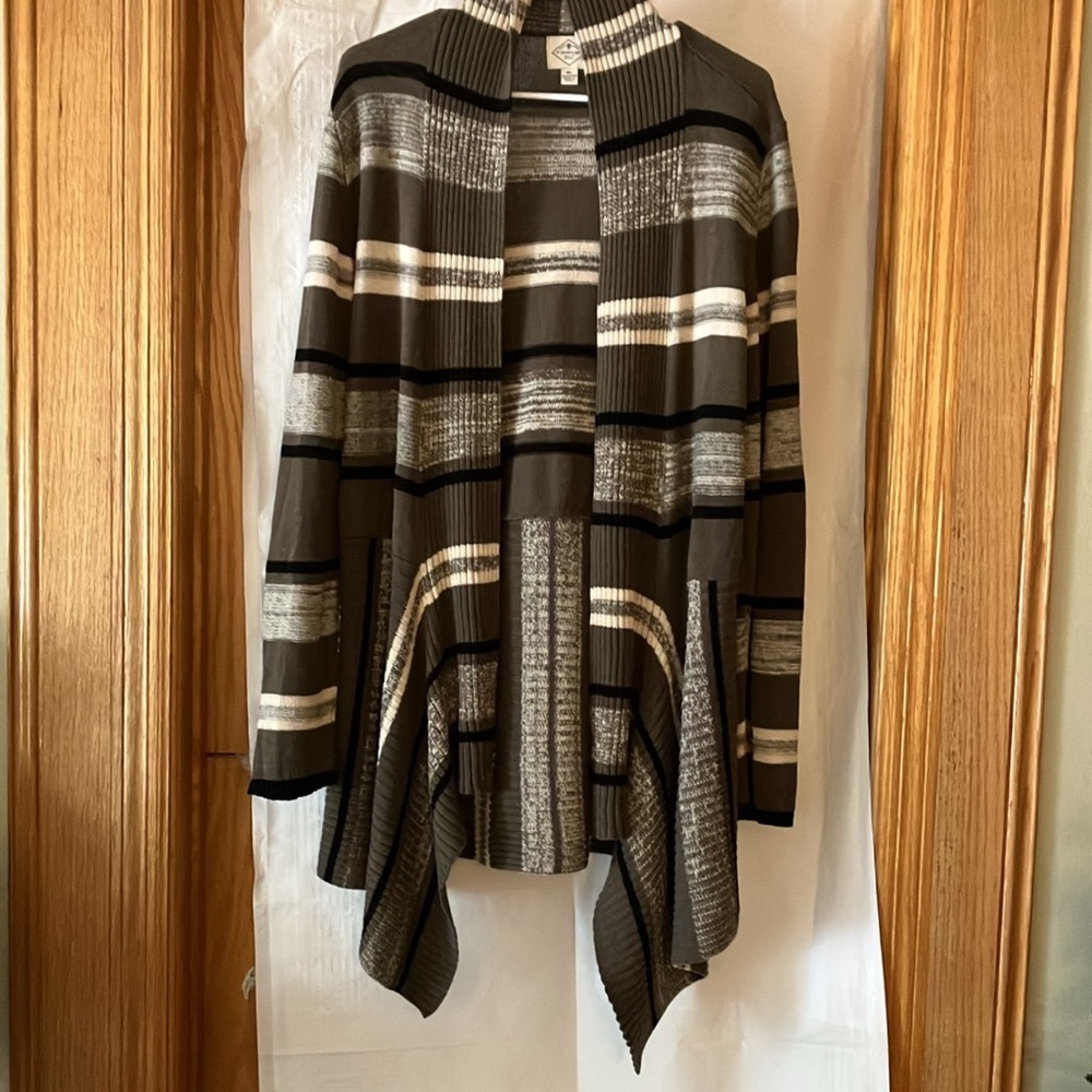 St John’s Bay Womens XL Long Sleeve Open Front Lightweight Cotton Knit Cardigan